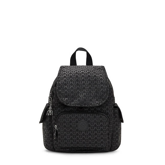 Kipling City Pack Mini Classic Printed Hátizsák Fekete | HU 1483VR